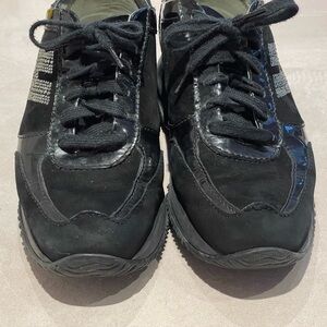 Hogan Black Women's Sneakers with Silver Accents